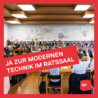 Ja zur modernen Technik im Stadtparlamentssaal